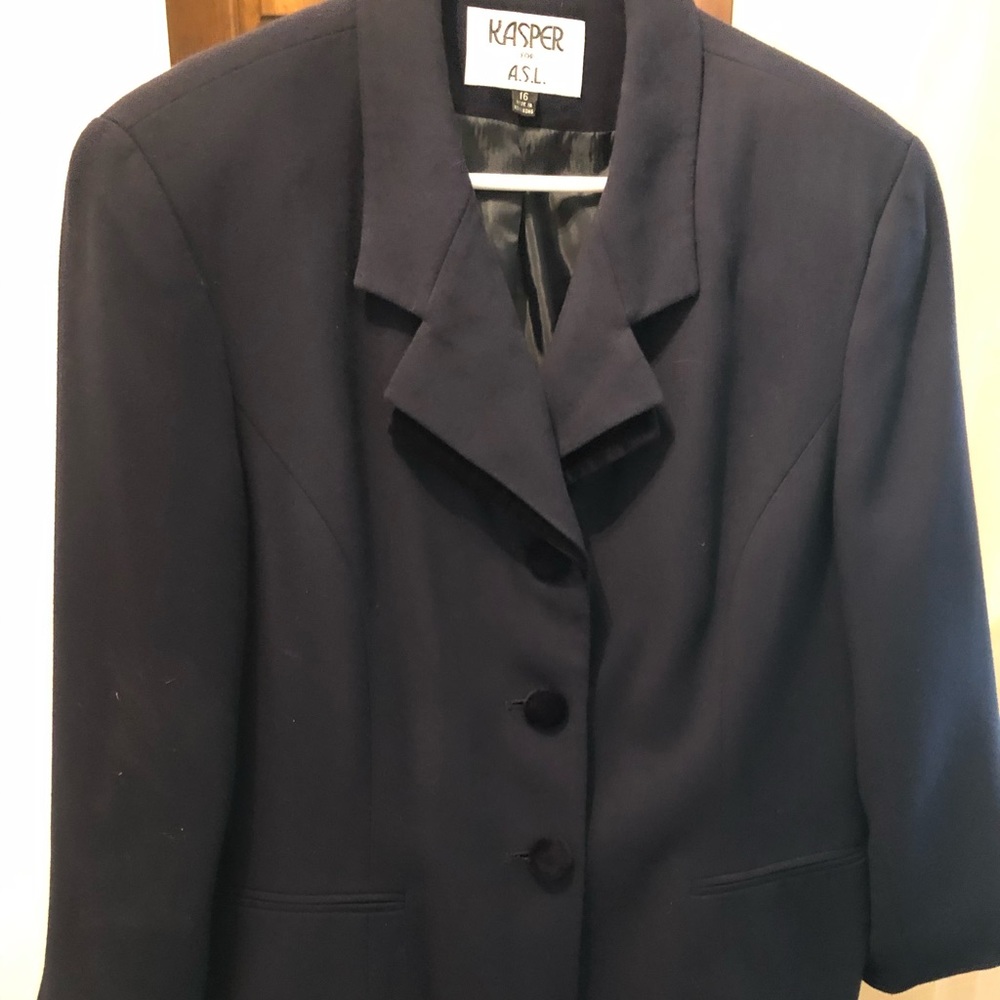 Black Kasper Skirt Suit